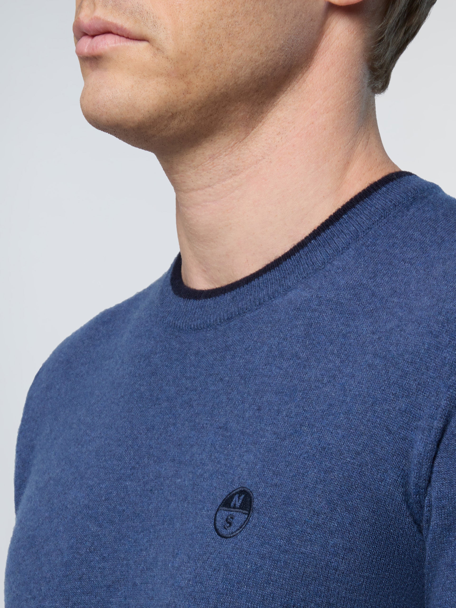 6 | China blue melange | crewneck-12gg-knitwear-699775-1