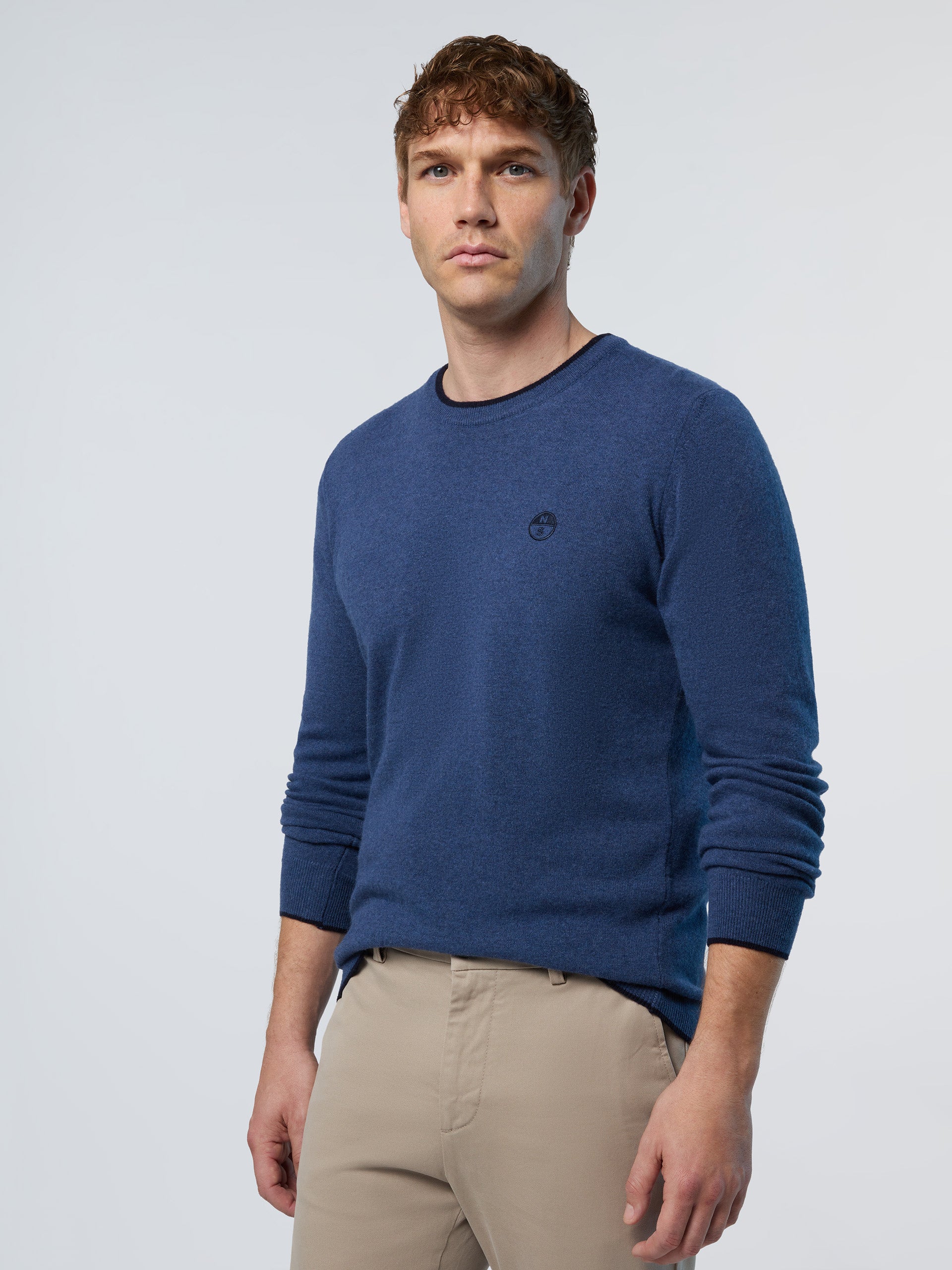 2 | China blue melange | crewneck-12gg-knitwear-699775-1