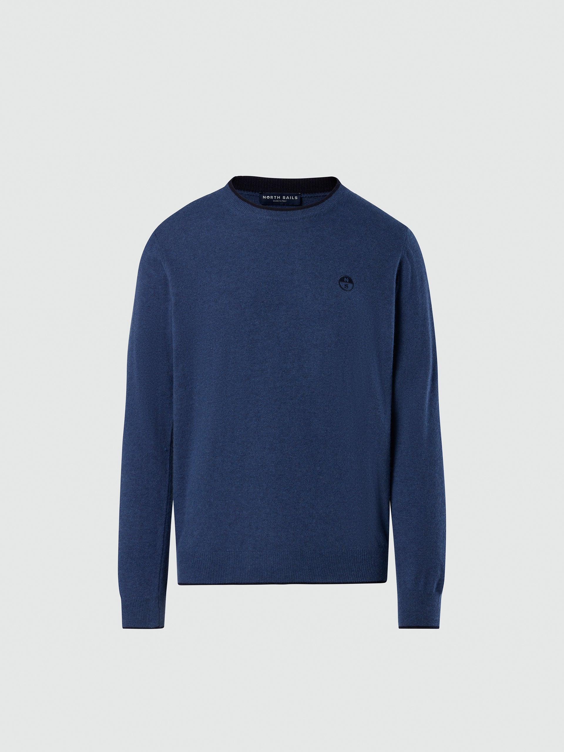 hover | China blue melange | crewneck-12gg-knitwear-699775-1