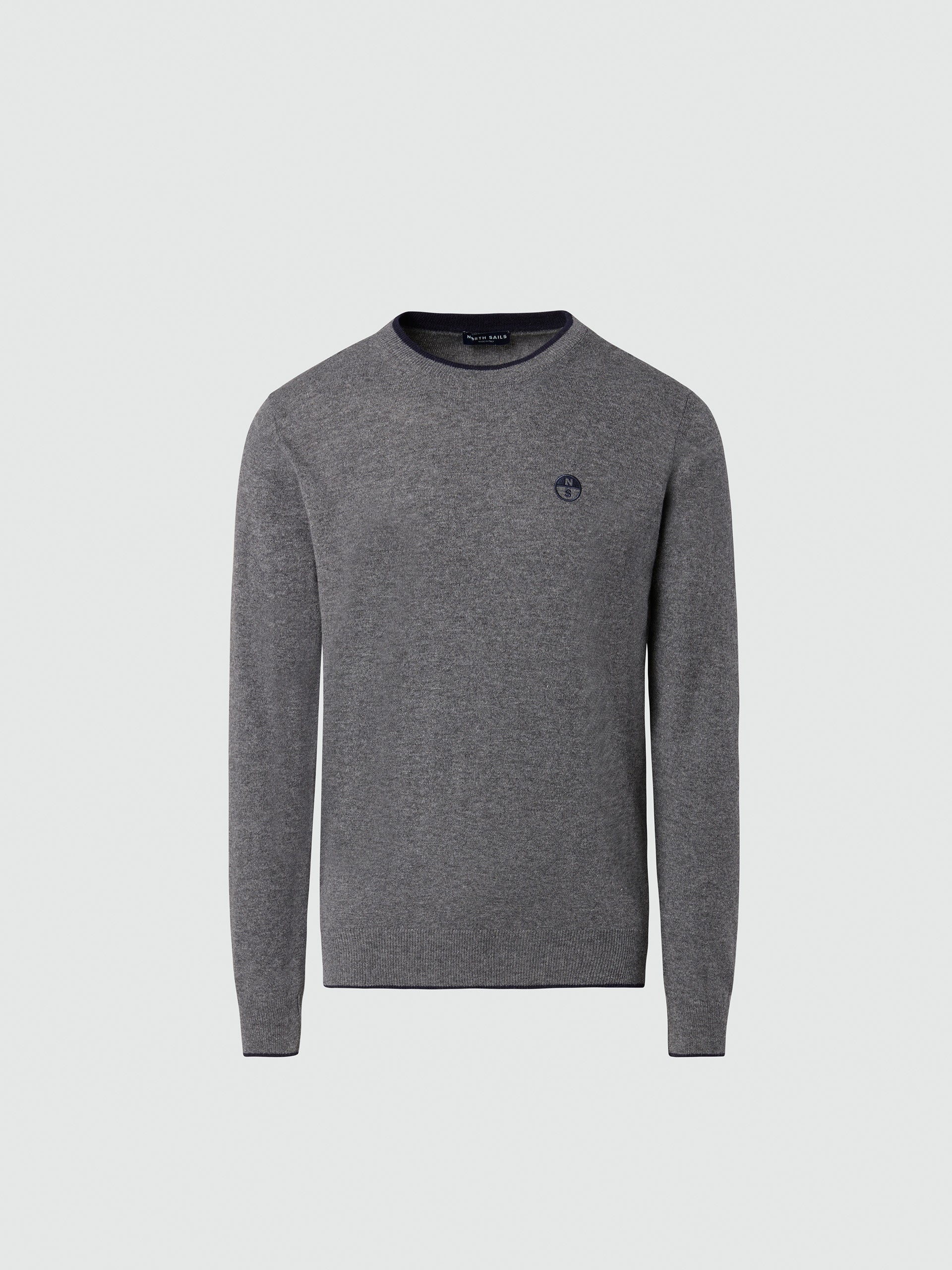 hover | Medium grey melange | crewneck-12gg-knitwear-699775-1