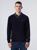 1 | Navy blue | v-neck-12-gg-knitwear-699776-1