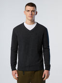 1 | Dark grey melange | v-neck-12-gg-knitwear-699776-1