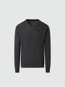 hover | Dark grey melange | v-neck-12-gg-knitwear-699776-1