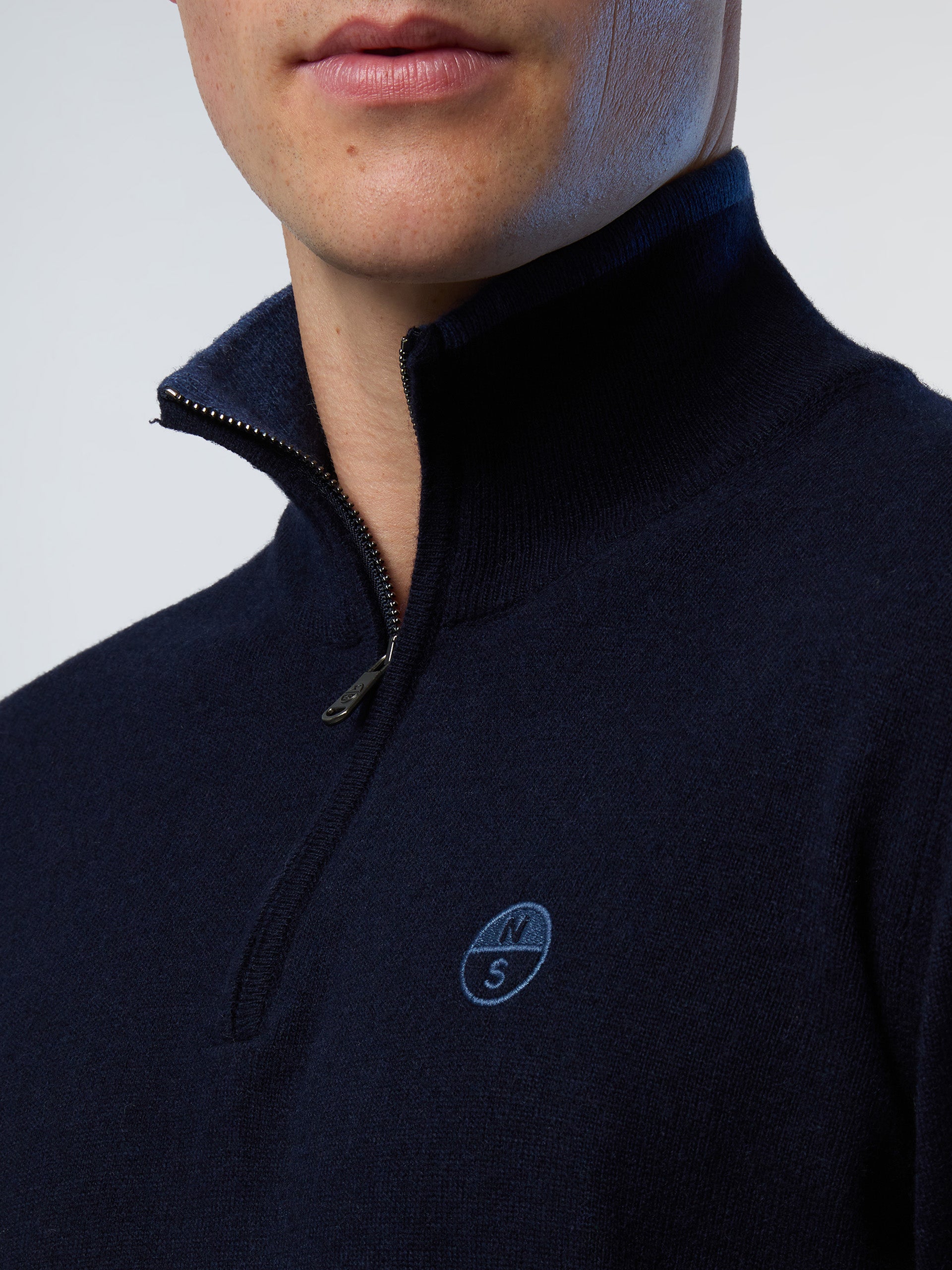 6 | Navy blue | half-zip-12gg-knitwear-699778