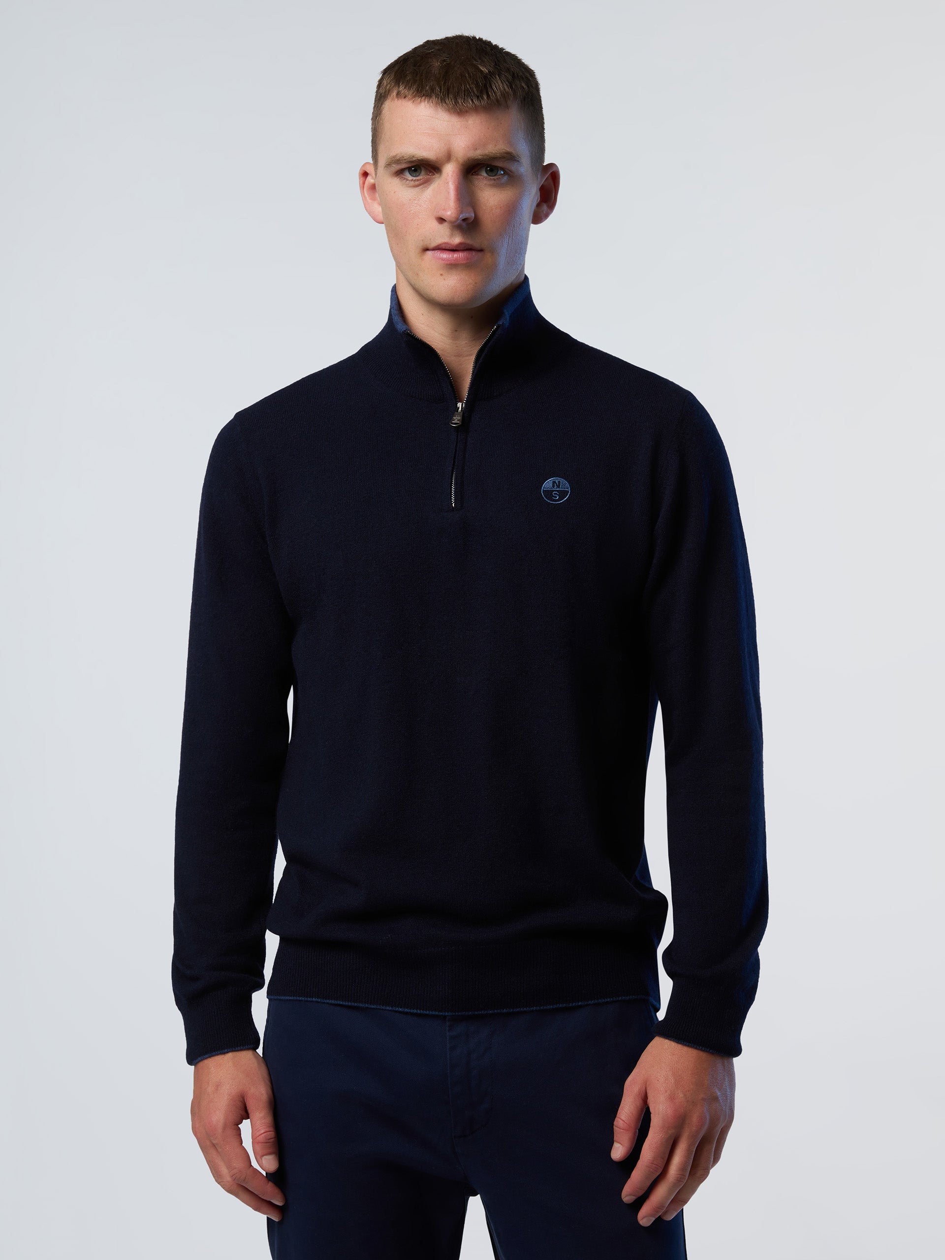 1 | Navy blue | half-zip-12gg-knitwear-699778