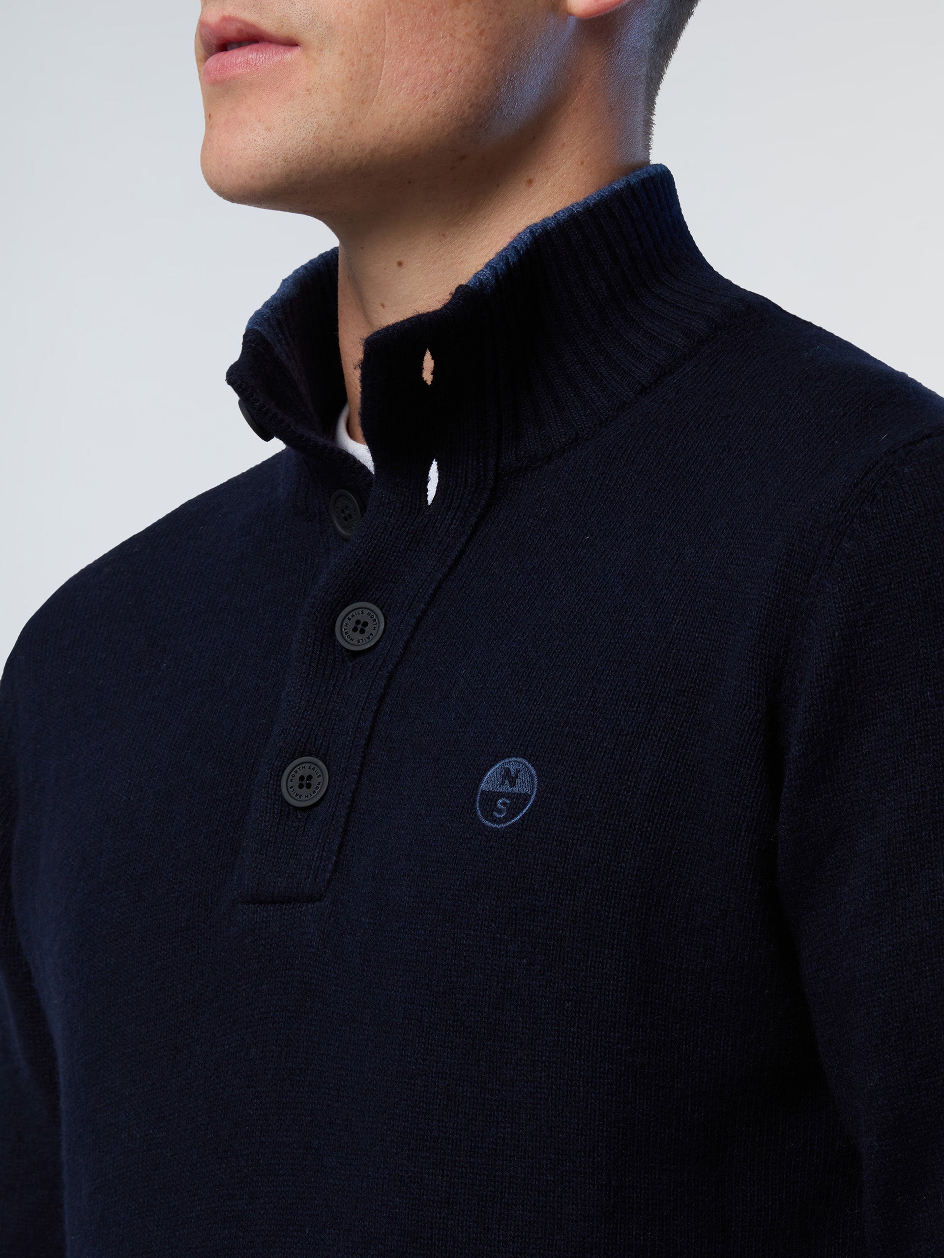 6 | Navy blue | half-button-7gg-knitwear-699781