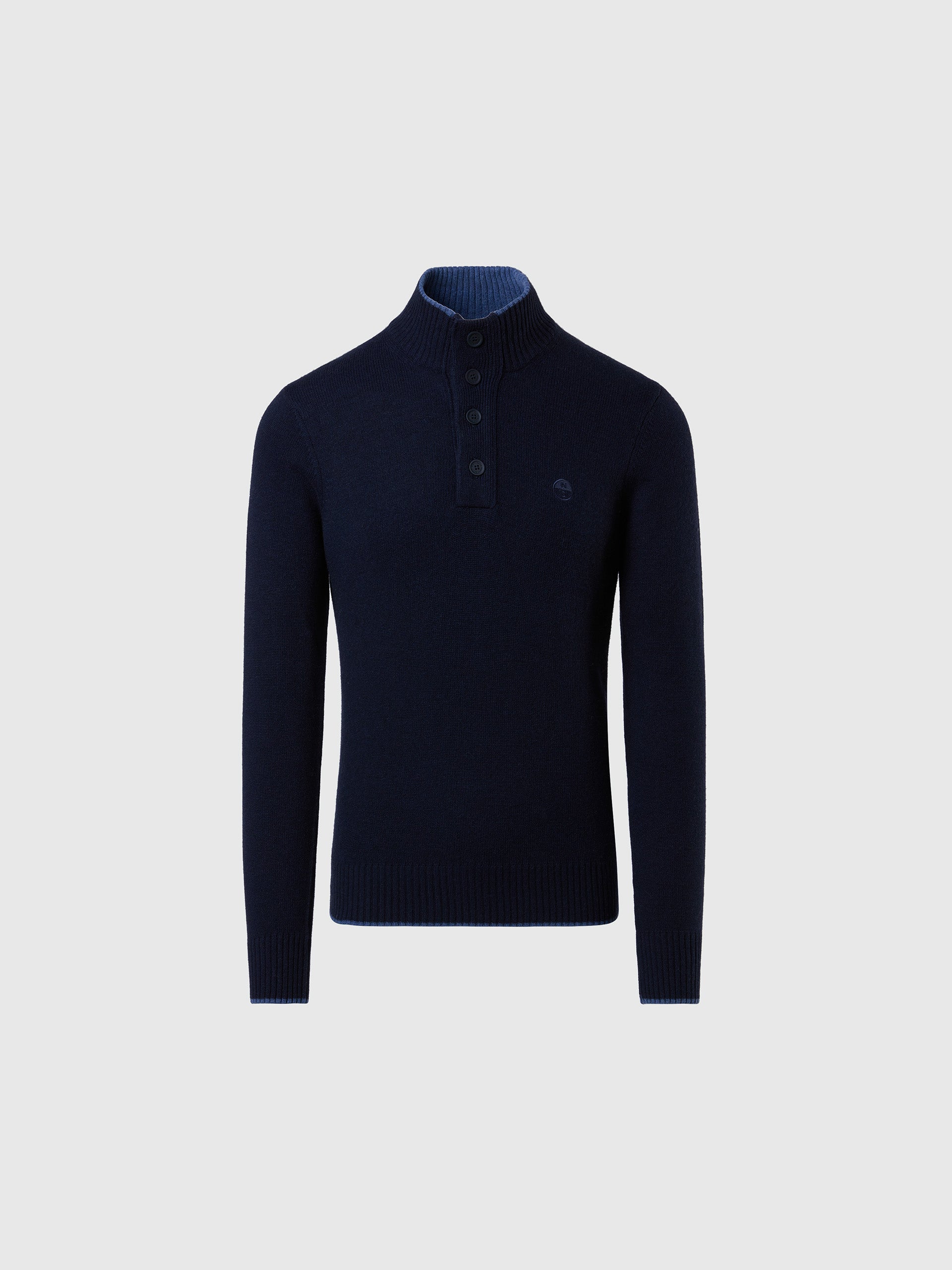 hover | Navy blue | half-button-7gg-knitwear-699781