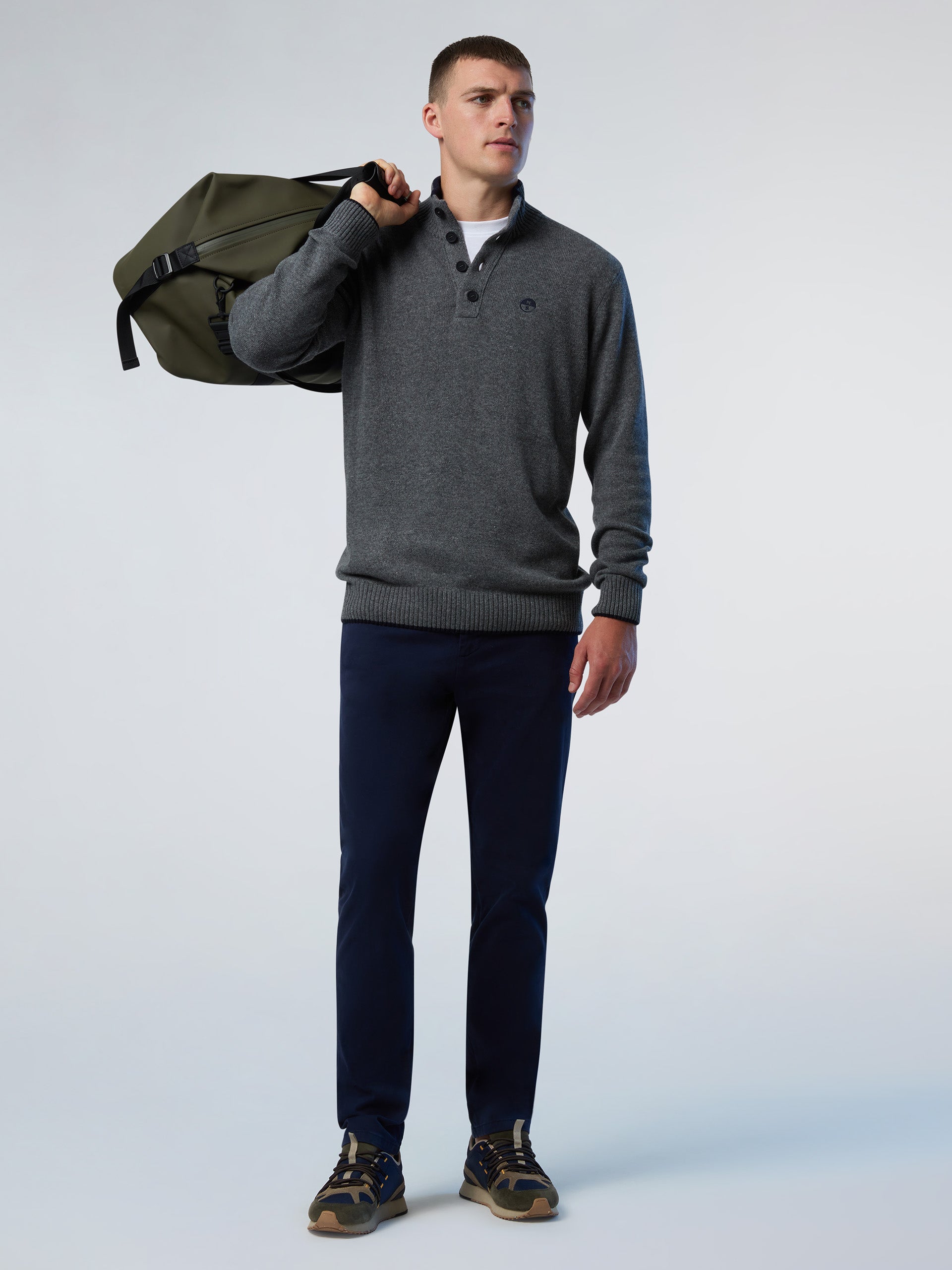5 | Medium grey melange | half-button-7gg-knitwear-699781