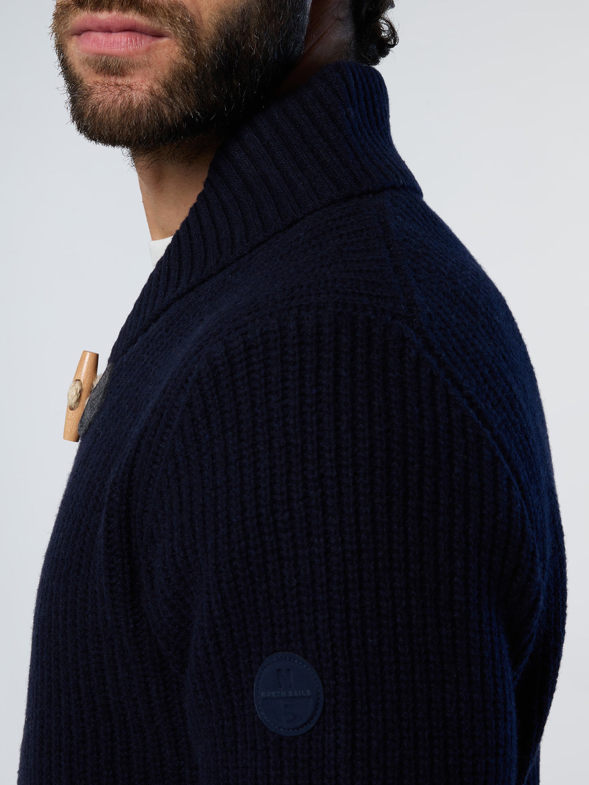 7 | Navy blue | shawl-neck-with-toggles-7gg-knitwear-699821