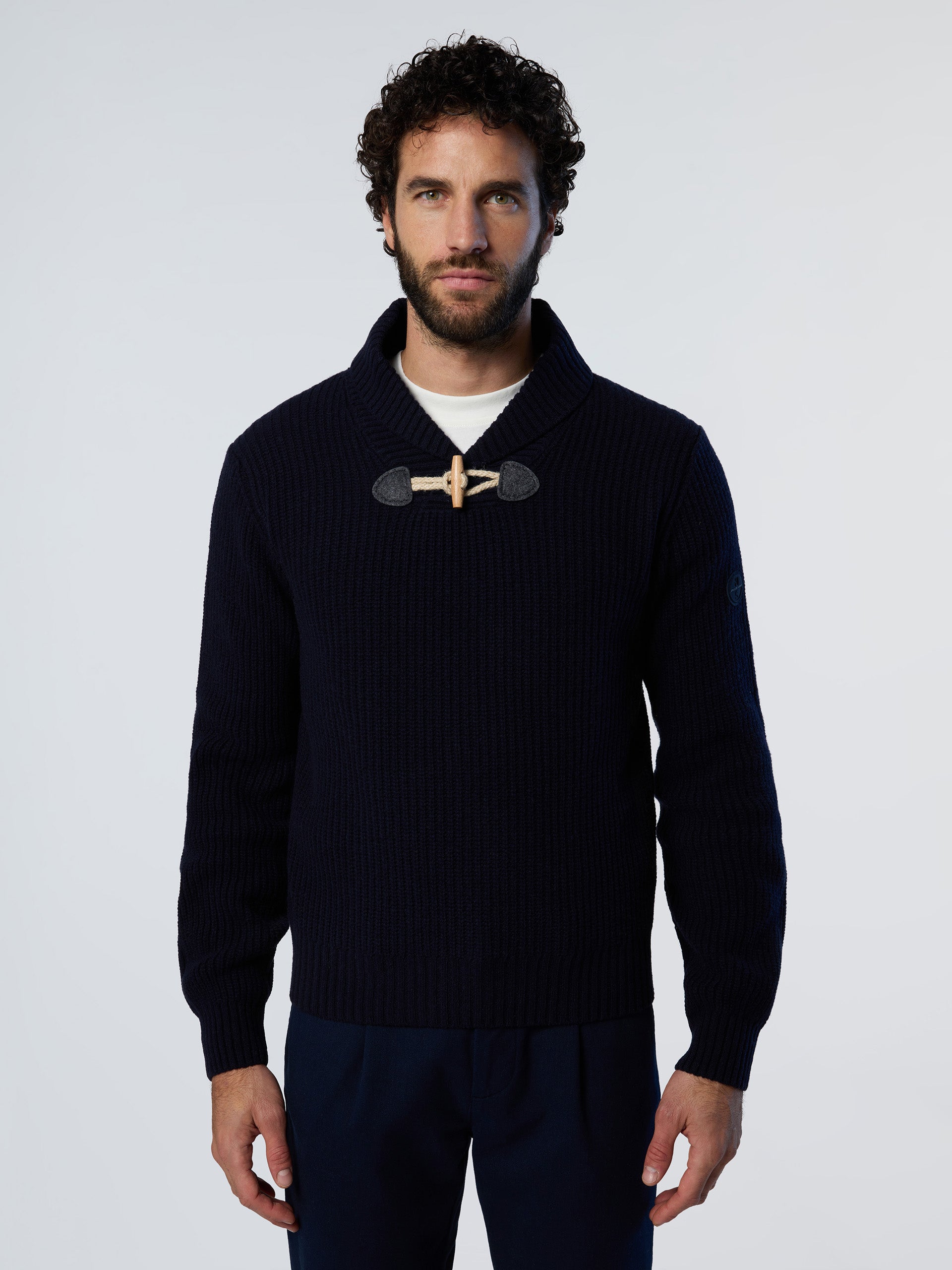 1 | Navy blue | shawl-neck-with-toggles-7gg-knitwear-699821