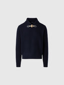 hover | Navy blue | shawl-neck-with-toggles-7gg-knitwear-699821