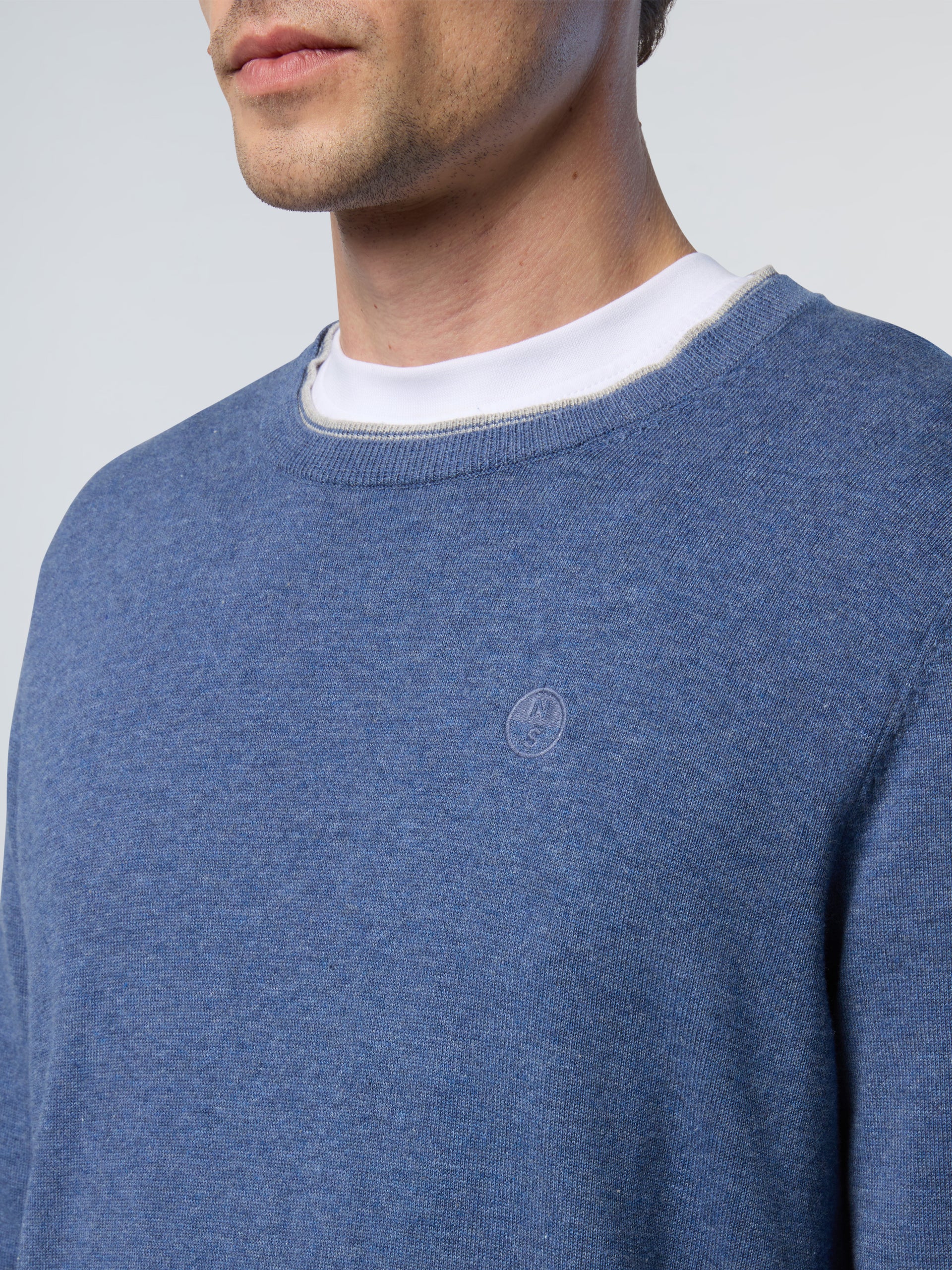 6 | Denim blue melange | crewneck-knitwear-12gg-699830