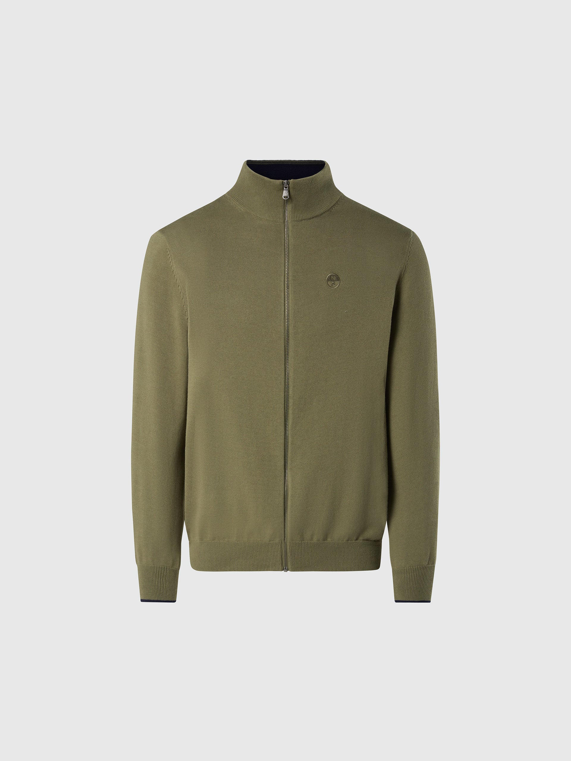 hover | Deep green | full-zip-knitwear-12gg-699831