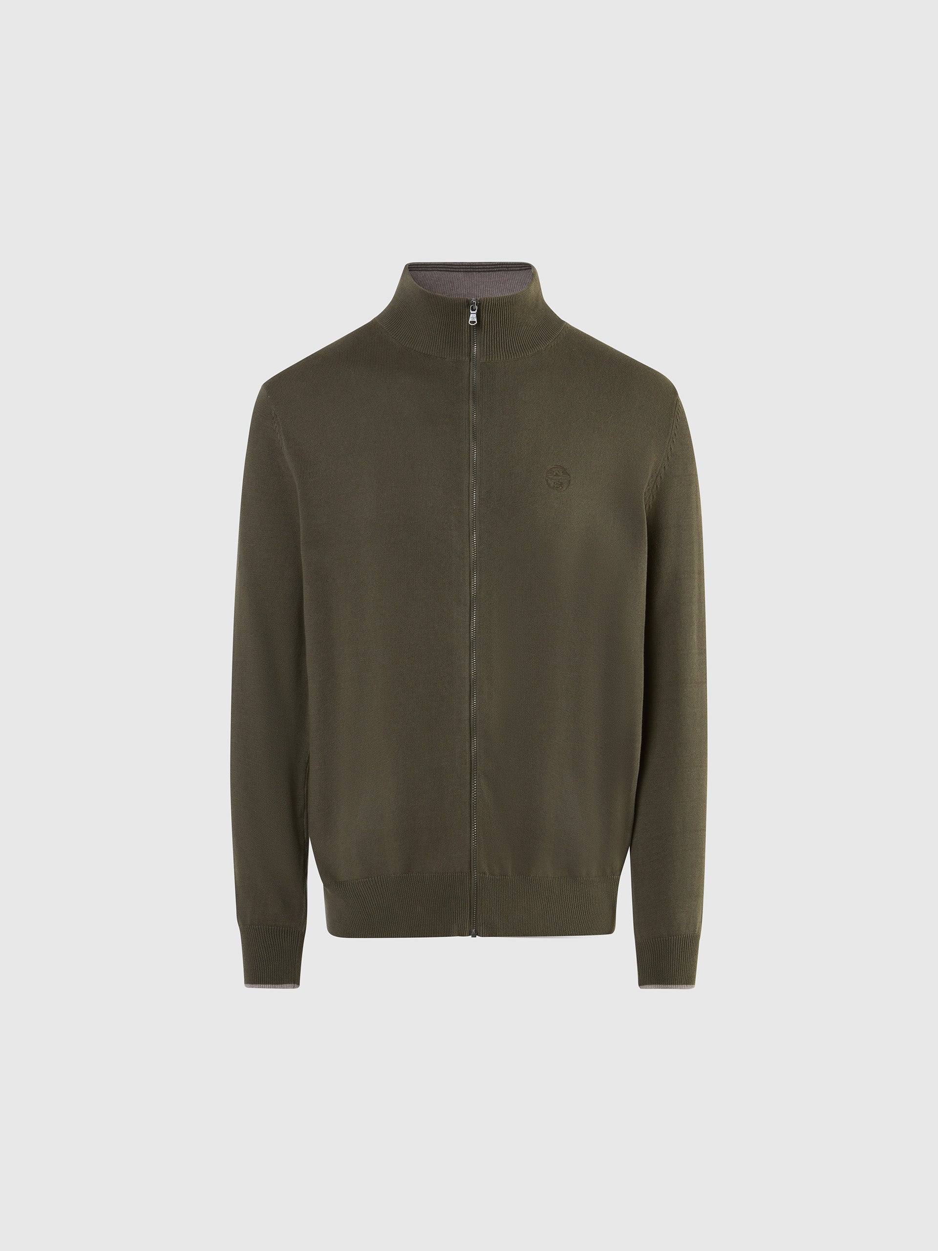 hover | Dusty olive | full-zip-knitwear-12gg-699924