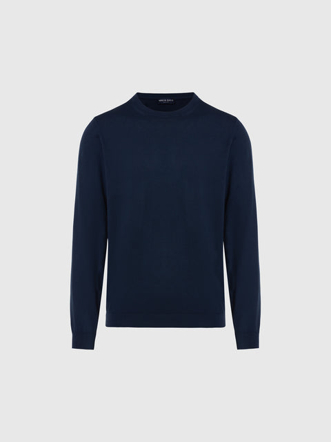 hover | Navy blue | crewneck-knitwear-14gg-699925
