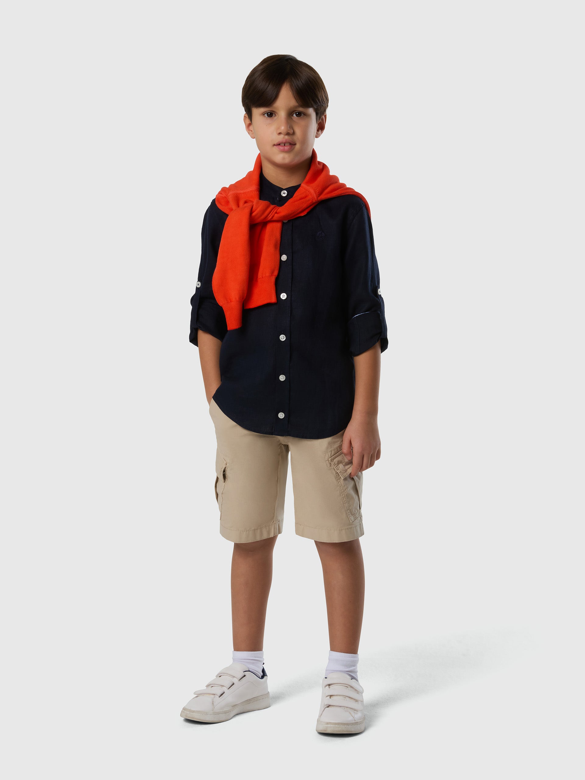 5 | Navy blue | shiirt-mandarin-collar-long-sleeve-764173