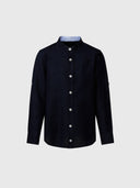 hover | Navy blue | shiirt-mandarin-collar-long-sleeve-764173