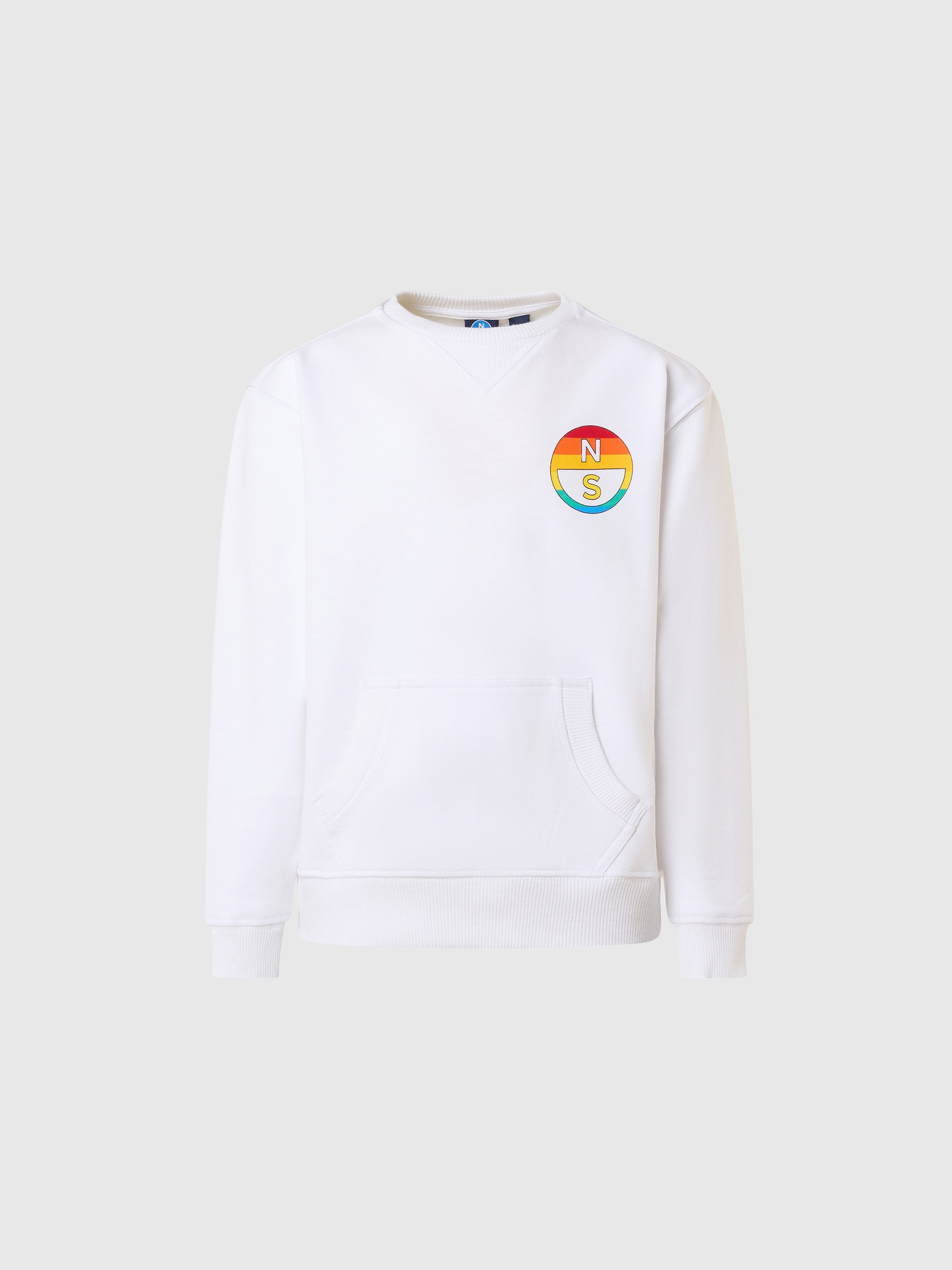 hover | White | crewneck-sweatshirt-wkangaroo-pocket-794455