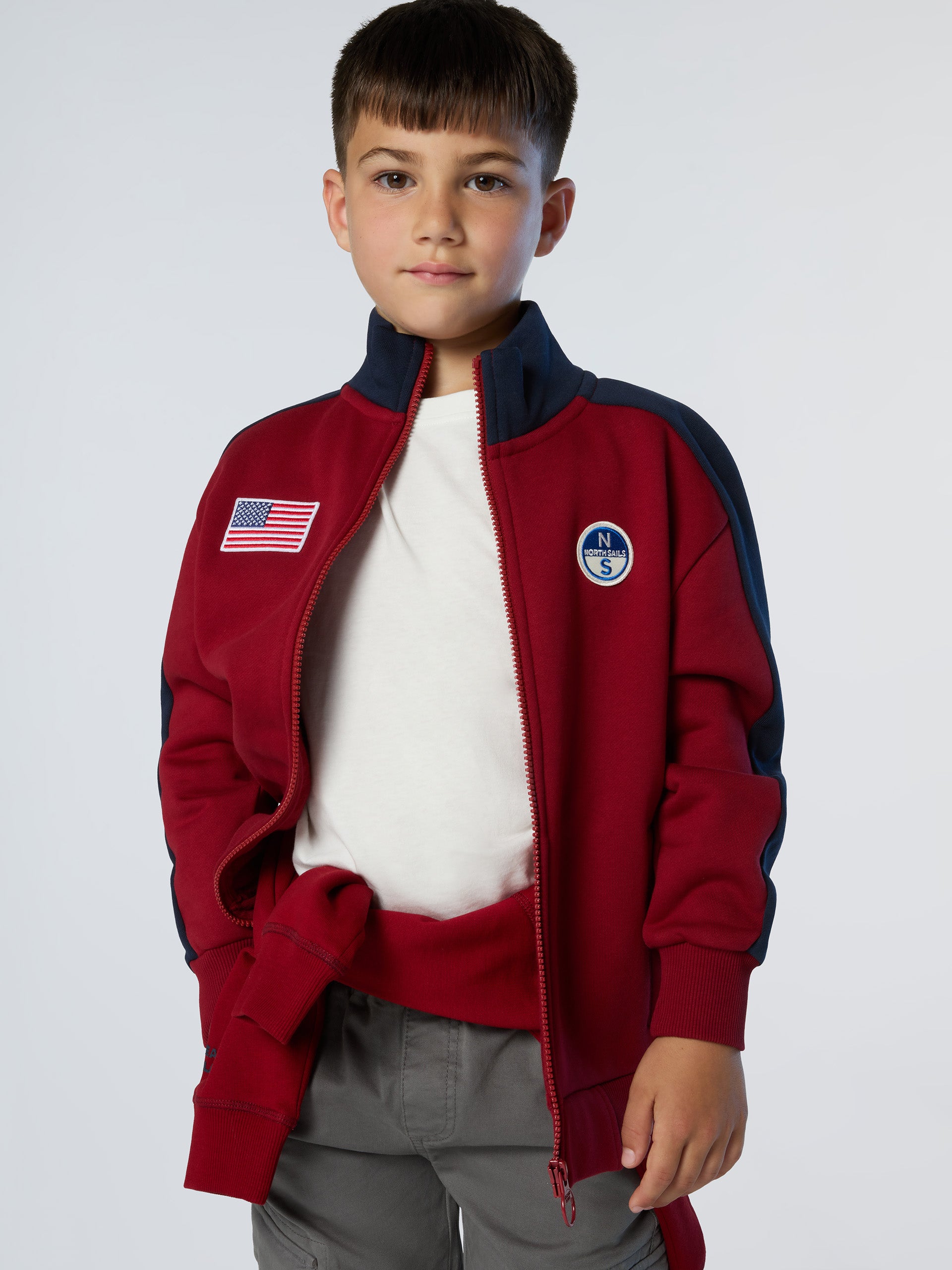 Full-zip sweatshirt with American flag | North Sails
