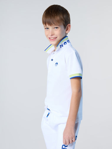 2 | White | polo-short-sleeve-wcontrast-stripes-on-flat-knit-collar-795075