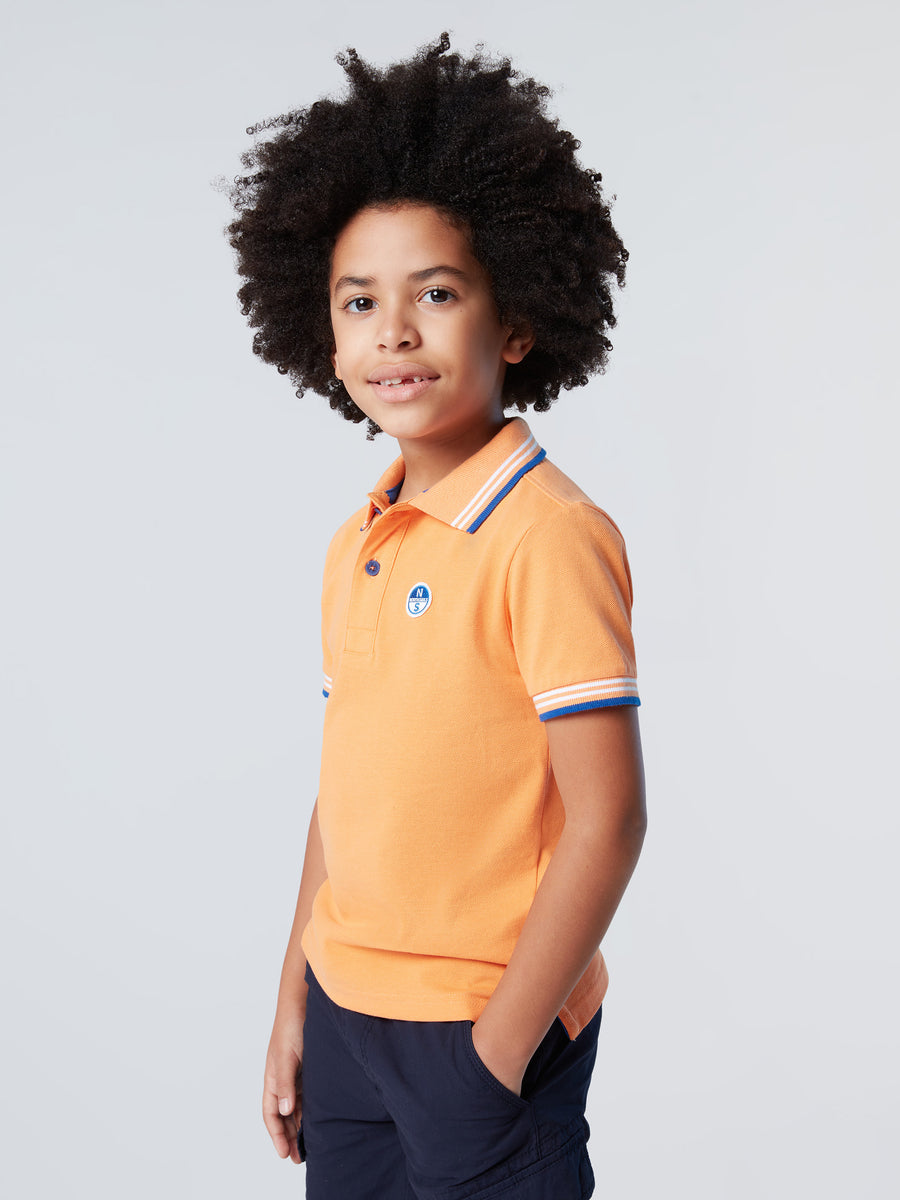 2 | Tangerine | polo-short-sleeve-wcontrast-stripes-on-flat-knit-collar-795075