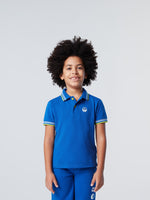 1 | Surf blue | polo-short-sleeve-wcontrast-stripes-on-flat-knit-collar-795075