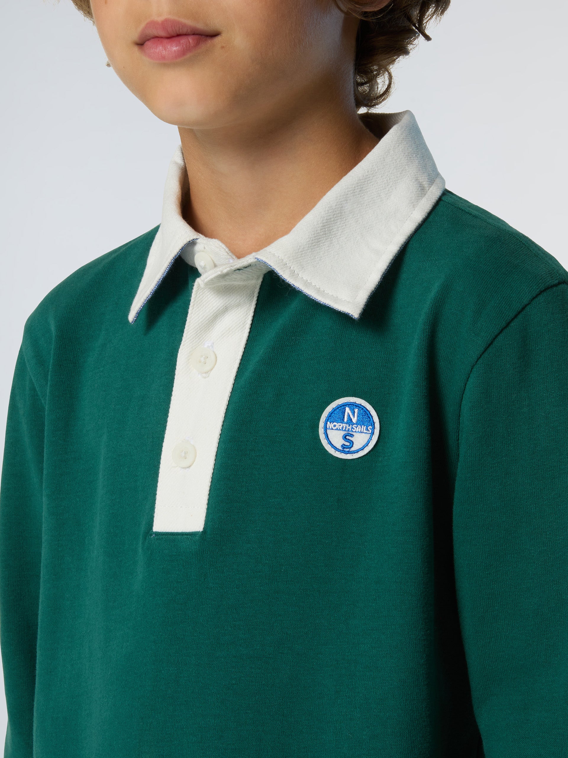 Long-sleeved polo shirt with logo patch | North Sails