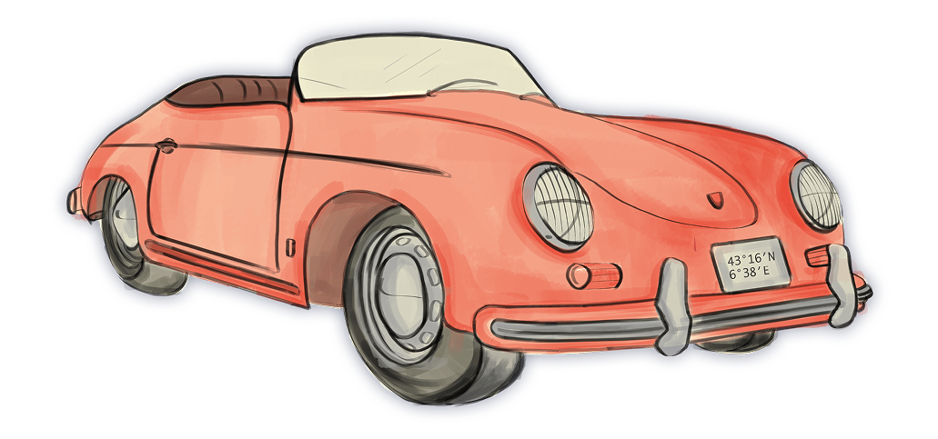 Vintage car in the collaboration scene