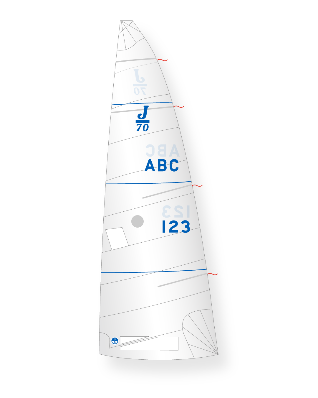 1 | White | North Sails J/70 Mainsail