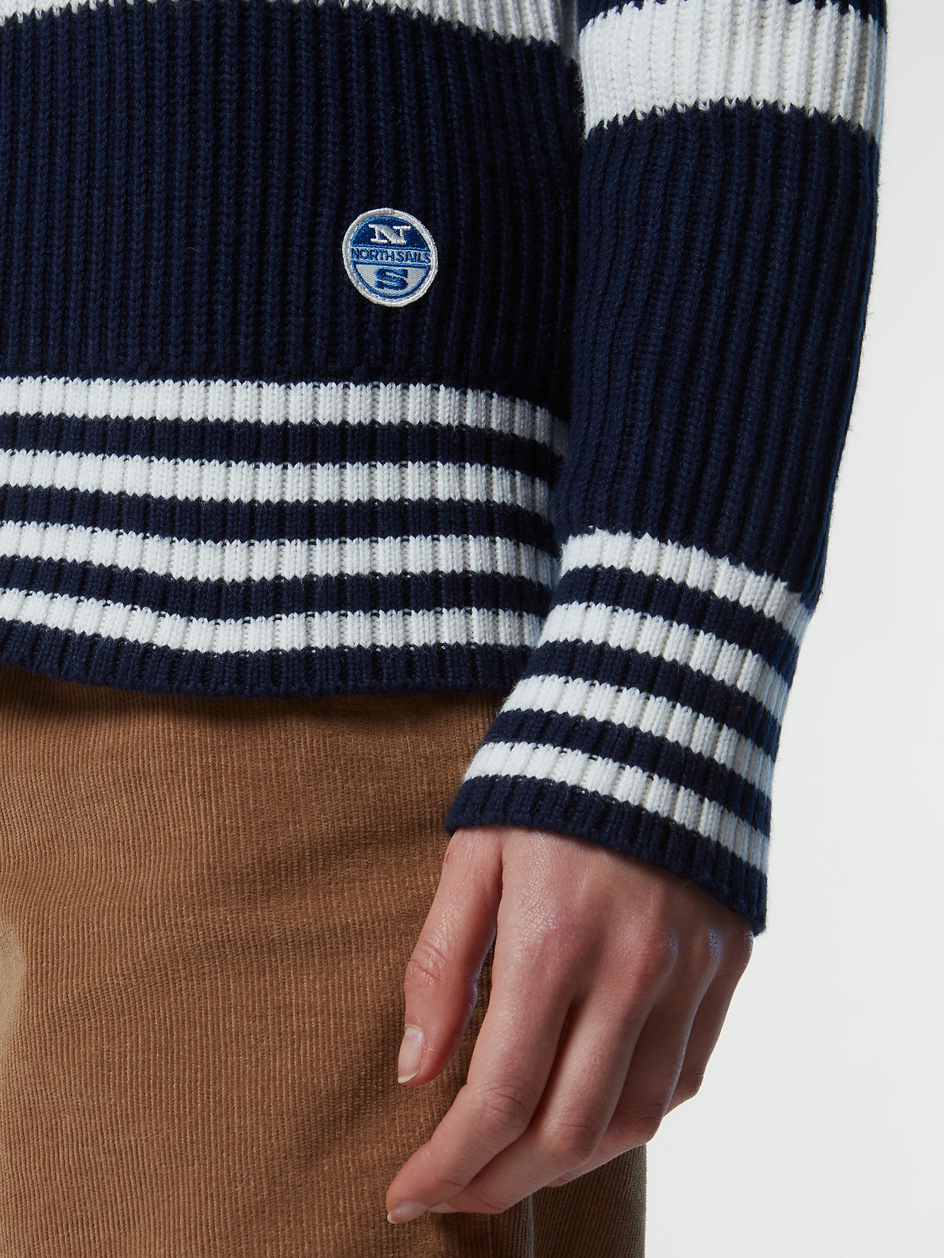 Striped crew-neck sweater