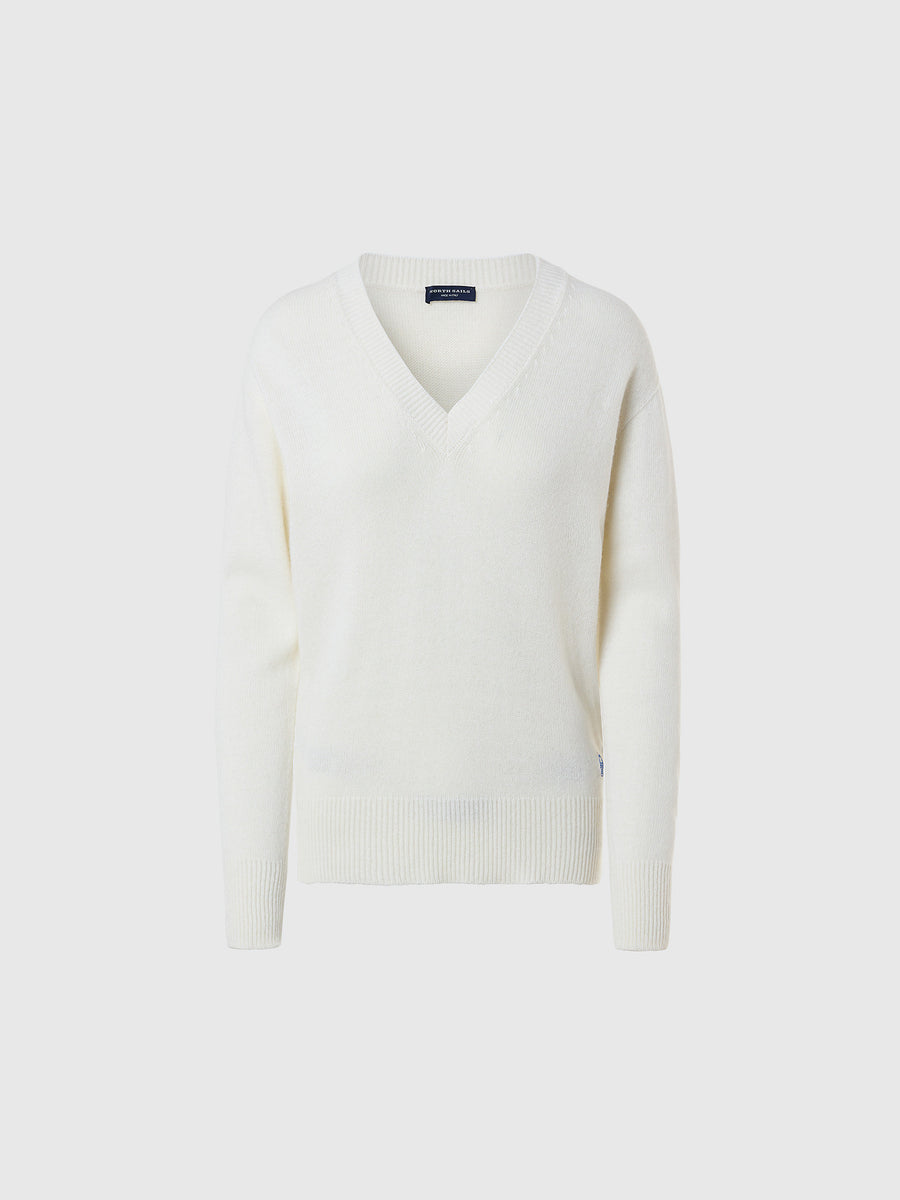 hover | Marshmallow | v-neck-7gg-knitwear-095468
