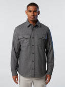 1 | Dark grey melange | overshirt-regular-spread-collar-664265