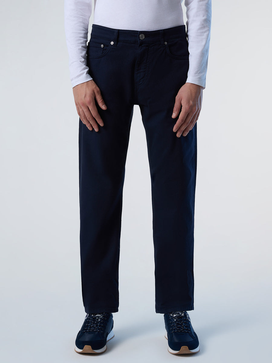 1 | Navy blue | stripe-regular-5-pocket-denim-long-trouser-673044