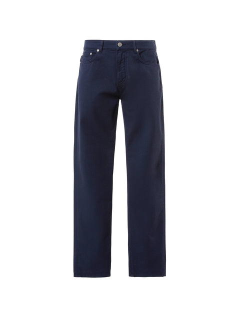 hover | Navy blue | stripe-regular-5-pocket-denim-long-trouser-673044