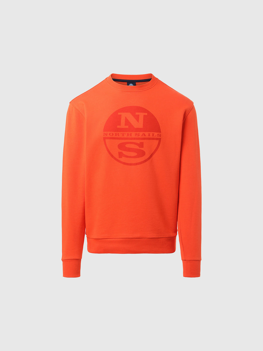 hover | Bright orange | crewneck-sweatshirt-with-graphic-691065