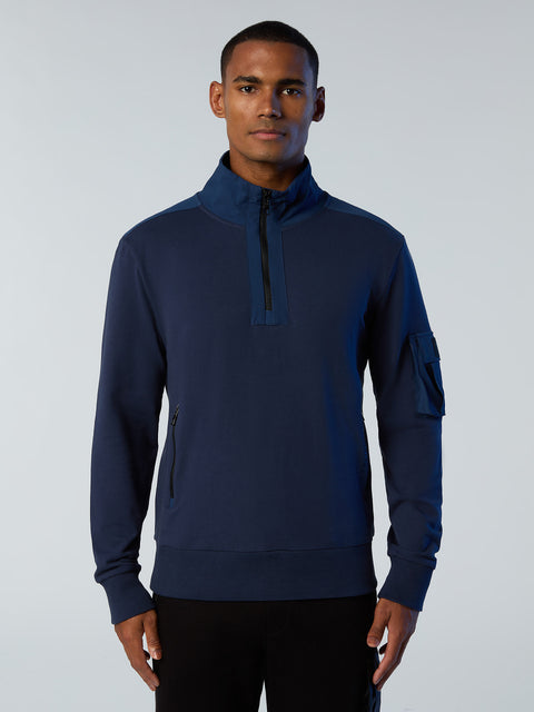 1 | Navy blue | half-zip-sweatshirt-with-pocket-691203