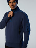 2 | Navy blue | half-zip-sweatshirt-with-pocket-691203