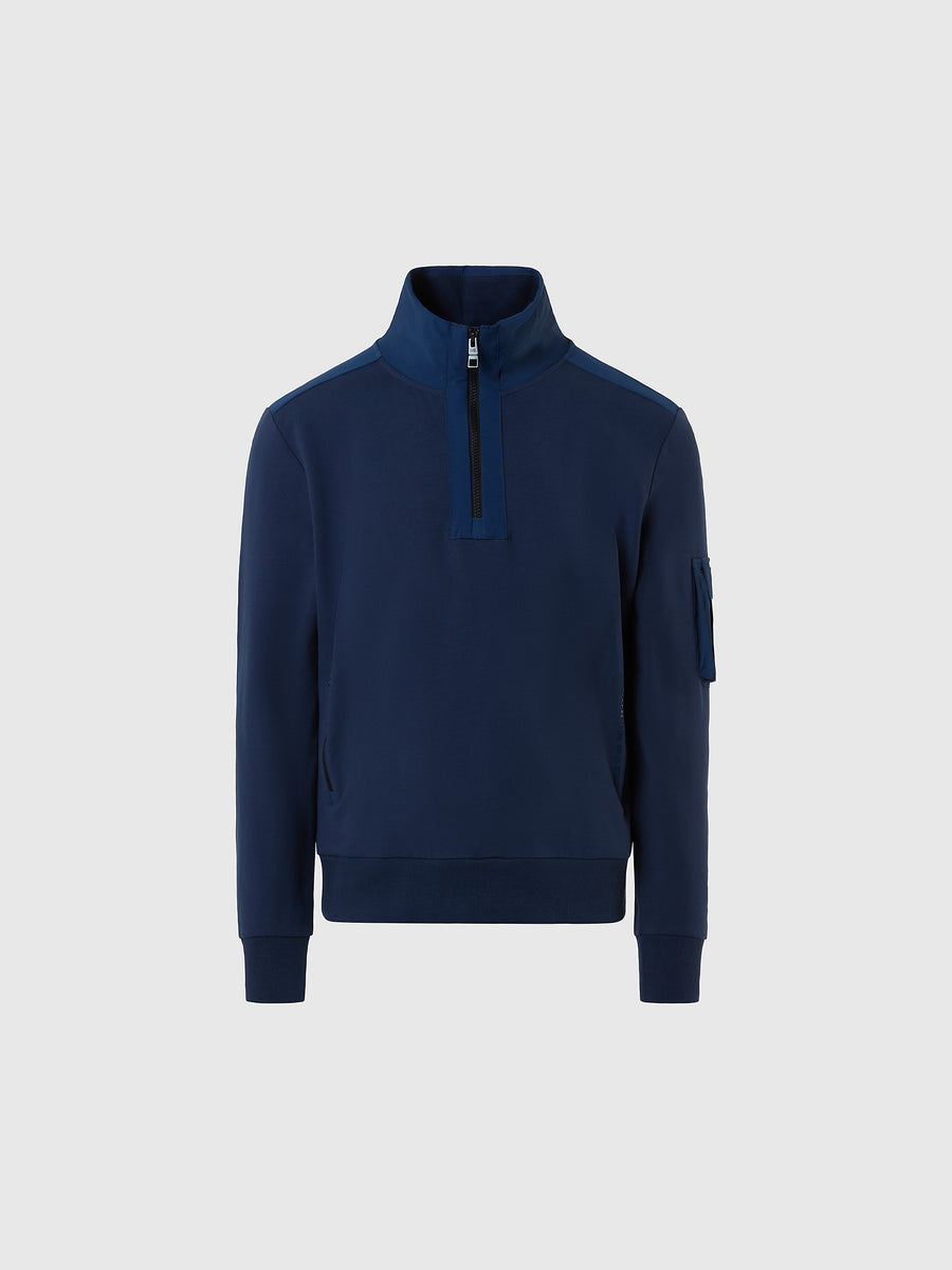 hover | Navy blue | half-zip-sweatshirt-with-pocket-691203