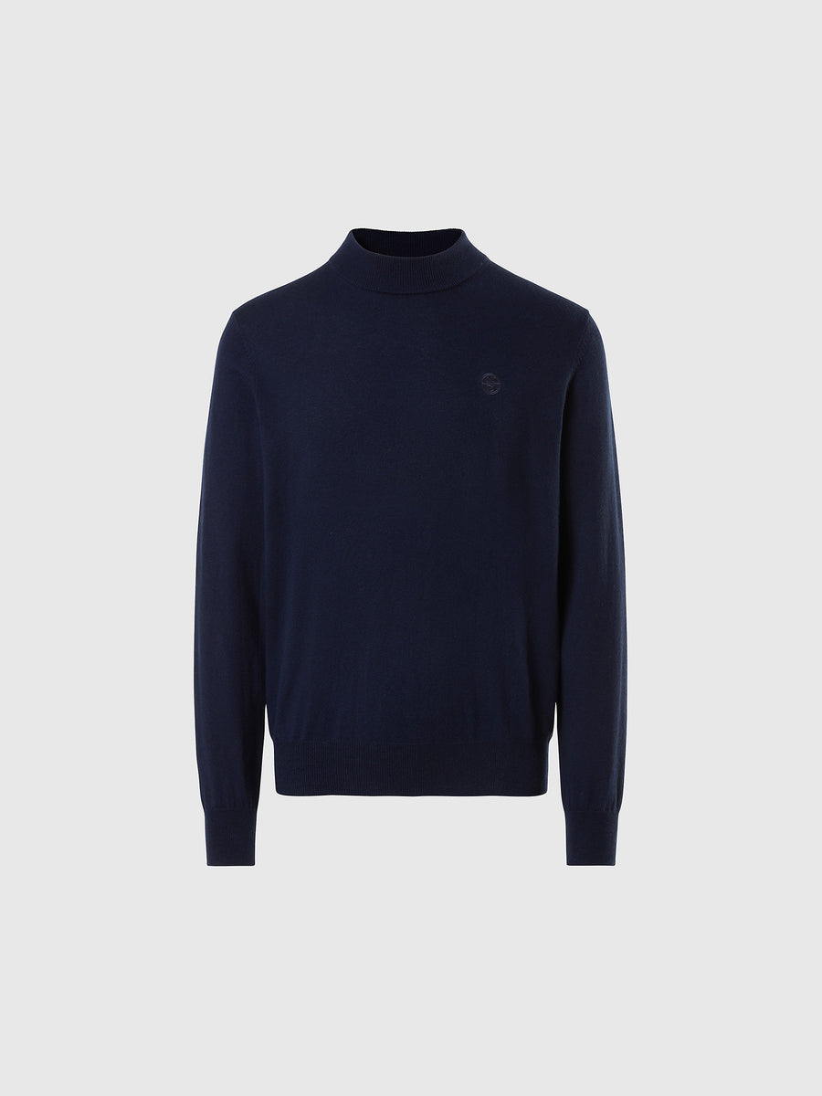hover | Navy blue | mockneck-12gg-knitwear-699857