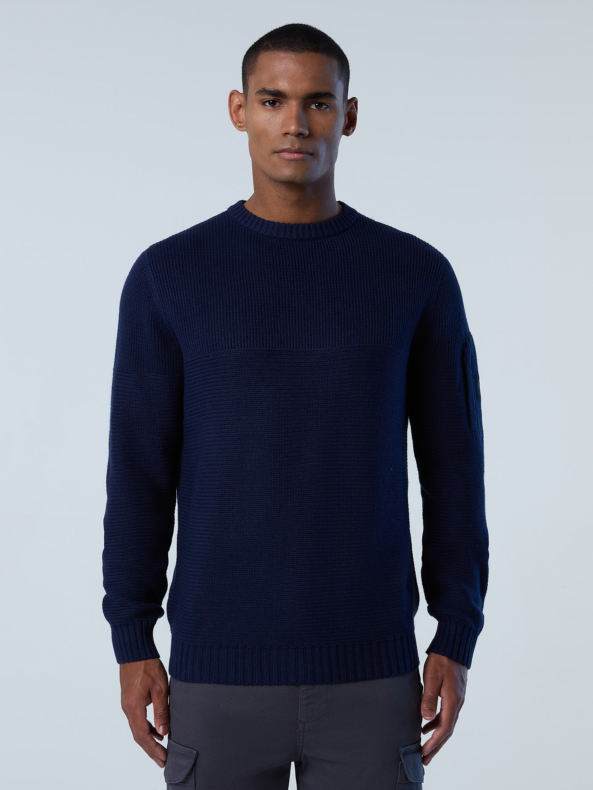 Contrast rib crewneck