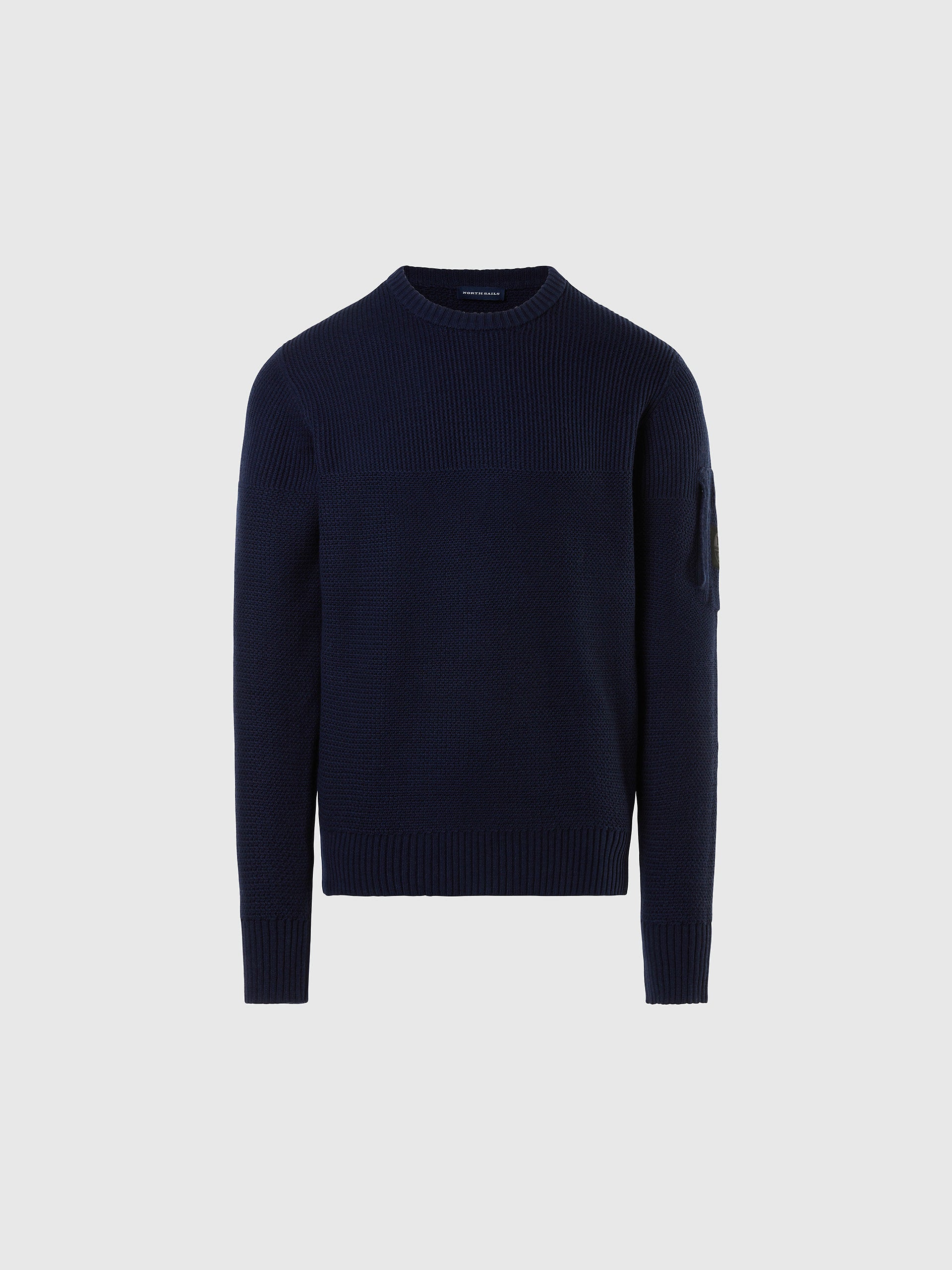 Contrast rib crewneck