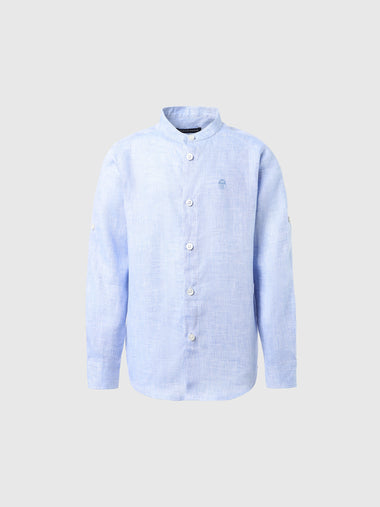 hover | Light blue | shirt-sl--mandarin-collar-764142