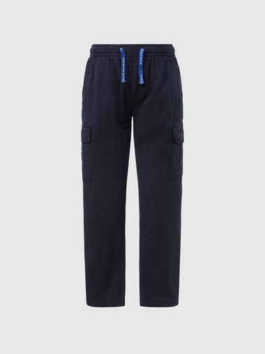 hover | Navy blue | cargo-pant-with-elastic-waist-775374