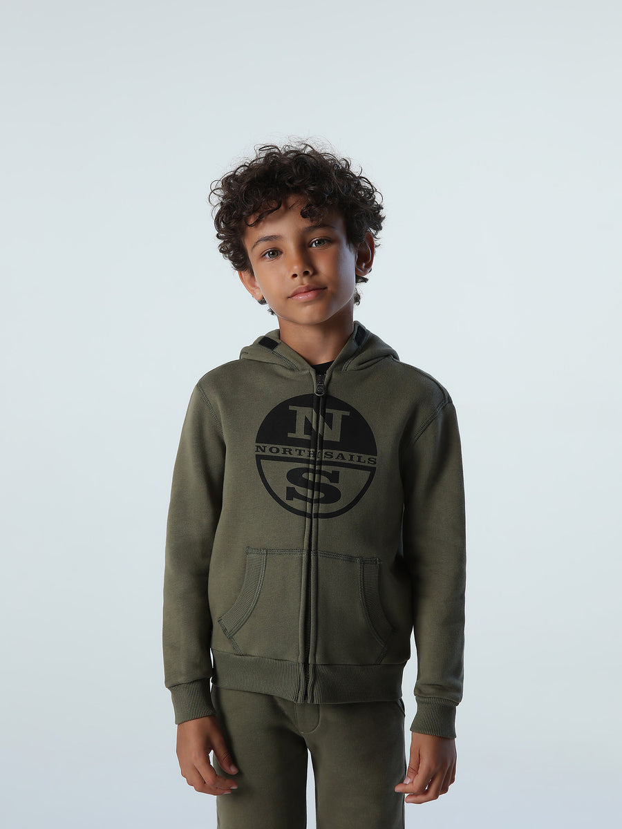 North Sails Logo Graphic Cotton Hoodie in Gray for Men